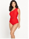 One Shoulder  Belted Swimsuit